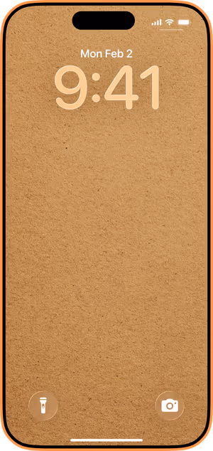 Wallpaper preview on iPhone 17 Pro Max running iOS 26 - Kraft Paper Grain