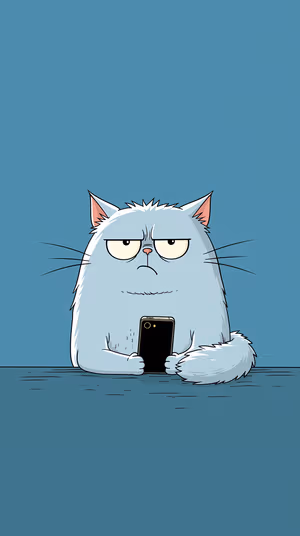 Grumpy Phone Cat