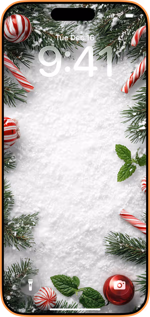 Wallpaper preview on iPhone 17 Pro Max running iOS 26 - Peppermint Frame
