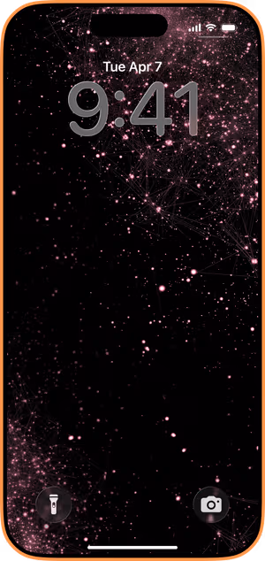 Wallpaper preview on iPhone 17 Pro Max running iOS 26 - Pink Nebula Network