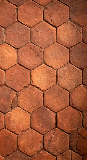 Rustic Terracotta Hexagon Texture — iPhone lock screen wallpaper