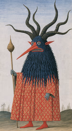 Horned Court Monster — iPhone lock screen wallpaper
