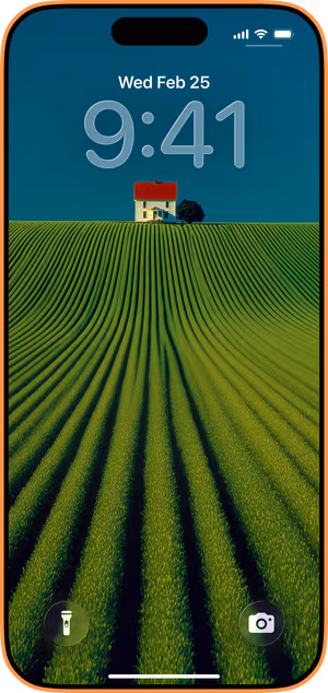 Wallpaper preview on iPhone 17 Pro Max running iOS 26 - Red Roof Homestead