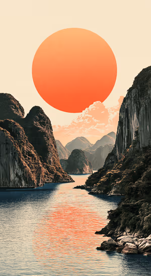 Orange Karst Valley — iPhone lock screen wallpaper