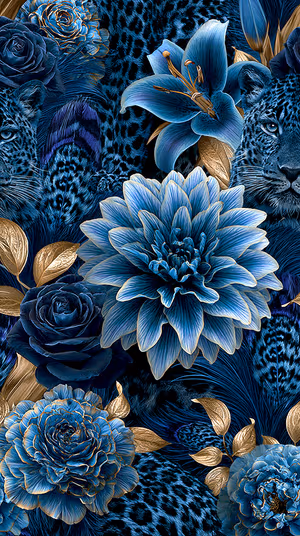 Blue Gold Leopard Bloom
