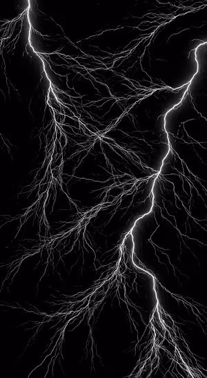 Monochrome Lightning Branches — iPhone lock screen wallpaper