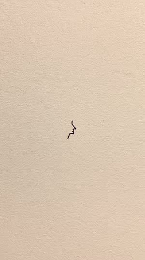 Minimalist single line face centered on a warm beige textured background in a subtle line art aesthetic, ultra HD