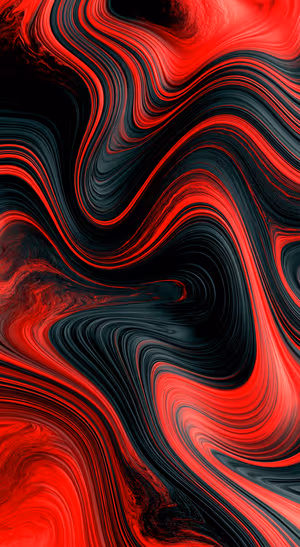 Abstract liquid flow in red, black, and gray tones with a bold marbled aesthetic.
