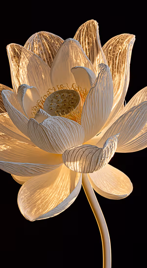 Luminous Lotus Macro — iPhone lock screen wallpaper