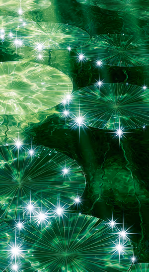 Luminous Emerald Lily Pads — iPhone lock screen wallpaper