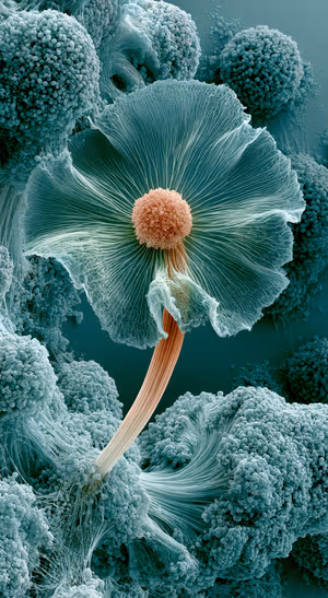 Teal Macro Bloom Texture
