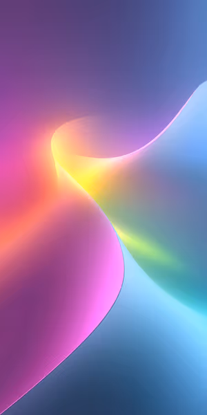 Minimalist abstract gradient waves centered on a neon pastel background with soft glowing curves in ultra HD