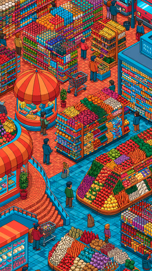 Isometric Market Aisles