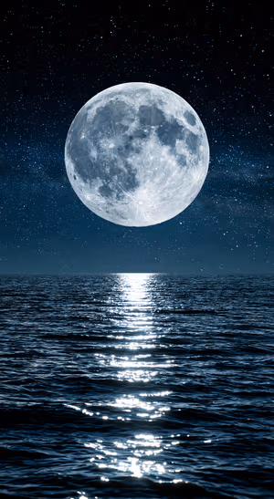 Moonlit Ocean Reflection — iPhone lock screen wallpaper