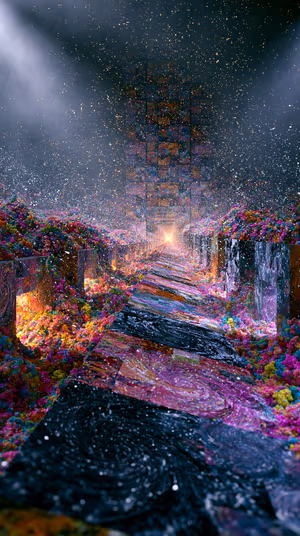 Neon Mosaic Corridor
