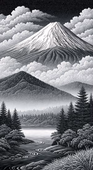 Stipple Mountain Vista — iPhone lock screen wallpaper
