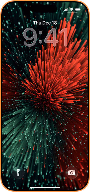 Wallpaper preview on iPhone 17 Pro Max running iOS 26 - radial rod burst