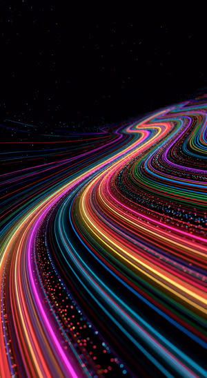 Neon Light Trails — iPhone lock screen wallpaper