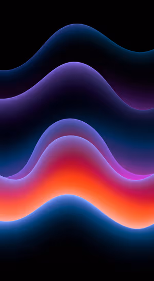 Neon Wave Layers — iPhone lock screen wallpaper