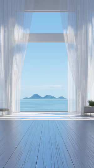 Sheer Curtain Seascape