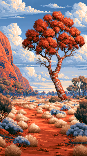 Crimson Outback Tree