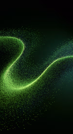 Neon Green Particle Wave — iPhone lock screen wallpaper