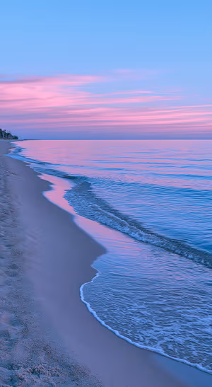 Pastel Ocean Shoreline — iPhone lock screen wallpaper