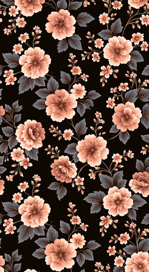 Peach Floral Pattern — iPhone lock screen wallpaper
