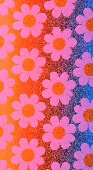 Retro Pink Daisy Pattern — iPhone lock screen wallpaper