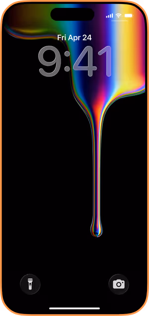 Wallpaper preview on iPhone 17 Pro Max running iOS 26 - Iridescent Drip