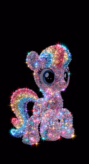 Glitter Rainbow Pony — iPhone lock screen wallpaper