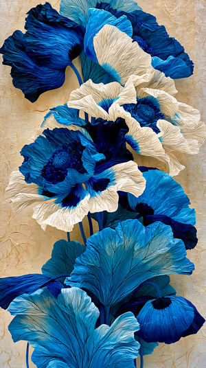 Azure Poppy Bouquet