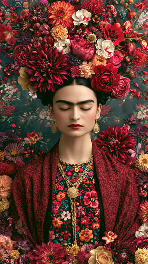 Crimson Floral Portrait