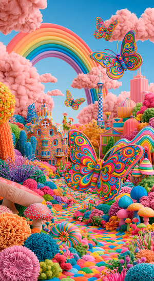 Psychedelic Rainbow Garden