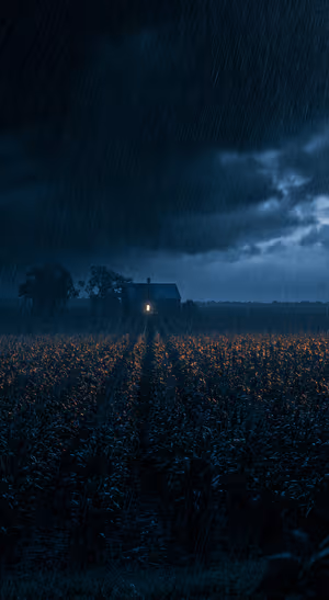 Moody Rainstorm Farmhouse — iPhone lock screen wallpaper