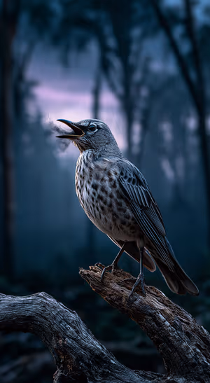 Moody Raven Forest — iPhone lock screen wallpaper