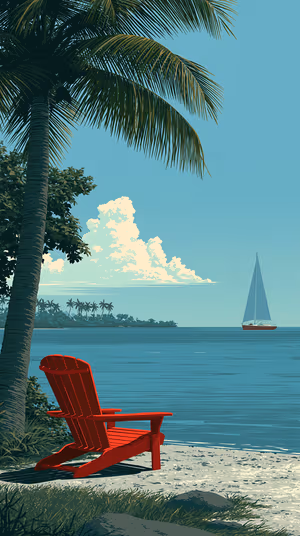 Red Chair Seascape