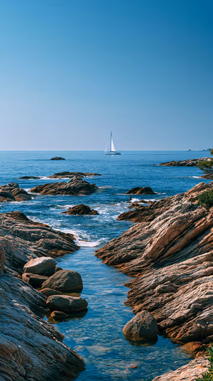 Serene Sailboat Coast