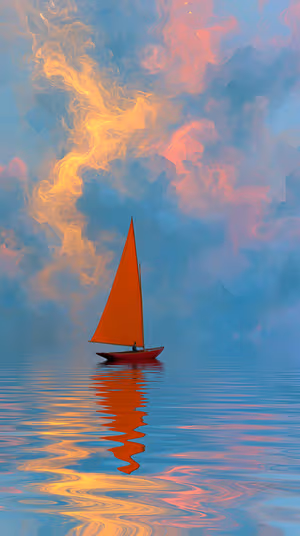 Crimson Sail Reflection