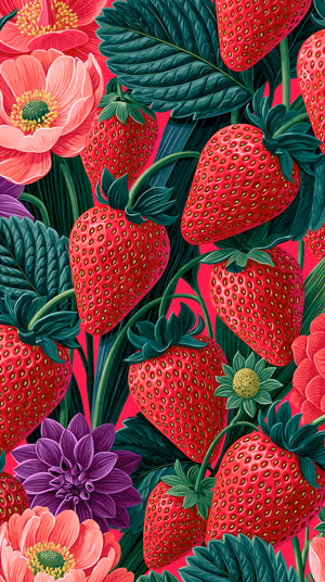 Lush Strawberry Blooms