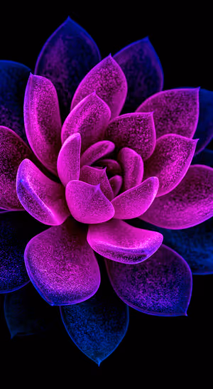 Neon Purple Succulent Macro — iPhone lock screen wallpaper