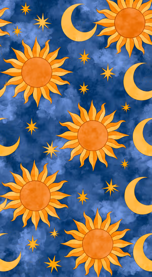 Celestial Sun Moon Pattern — iPhone lock screen wallpaper