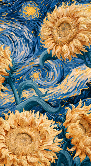 Golden Sunflower Swirl — iPhone lock screen wallpaper