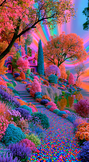 Surreal Rainbow Garden