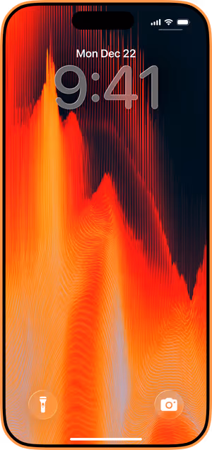 Wallpaper preview on iPhone 17 Pro Max running iOS 26 - Flame Wave