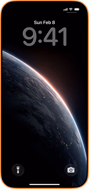 Wallpaper preview on iPhone 17 Pro Max running iOS 26 - Dawn Over Earth