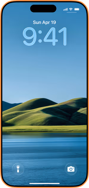 Wallpaper preview on iPhone 17 Pro Max running iOS 26 - Serene Green Hills