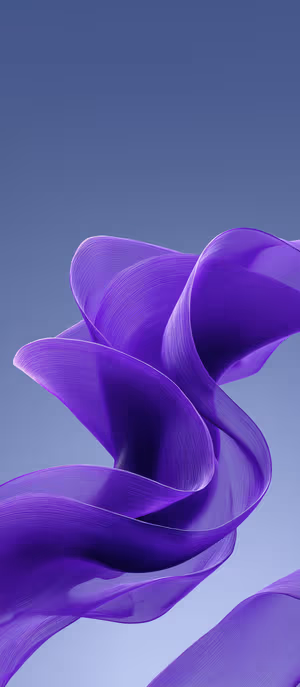 Abstract flowing purple ribbon on a soft blue gradient background ultra HD 8K iPhone background.