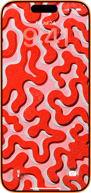 Wallpaper preview on iPhone 17 Pro Max running iOS 26 - Crimson Cutouts