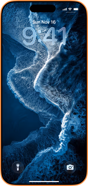 Wallpaper preview on iPhone 17 Pro Max running iOS 26 - Lace Foam Waves